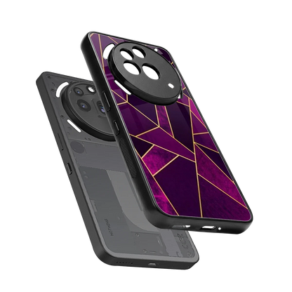 Violet Shards sleek nothing phone 3a pro cover with tempered glass back and TPU edges