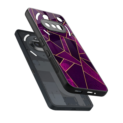 Violet Shards sleek nothing phone 3a cover with tempered glass back and TPU edges