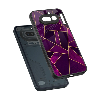 Violet Shards sleek nothing phone 4a cover with tempered glass back and TPU edges
