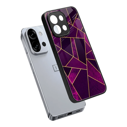 Violet Shards sleek oneplus 13s cover with tempered glass back and TPU edges