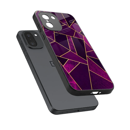 Violet Shards sleek oneplus 15r cover with tempered glass back and TPU edges