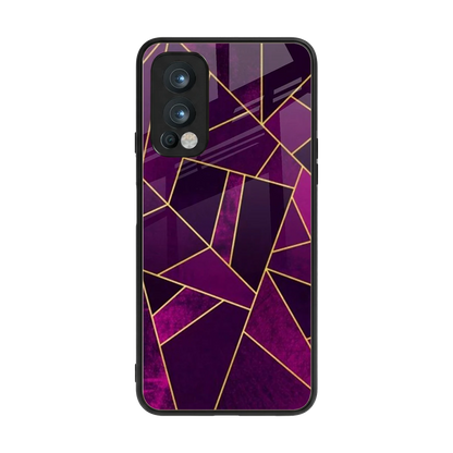 Violet Shards back phone cover | glass case for oneplus nord 2