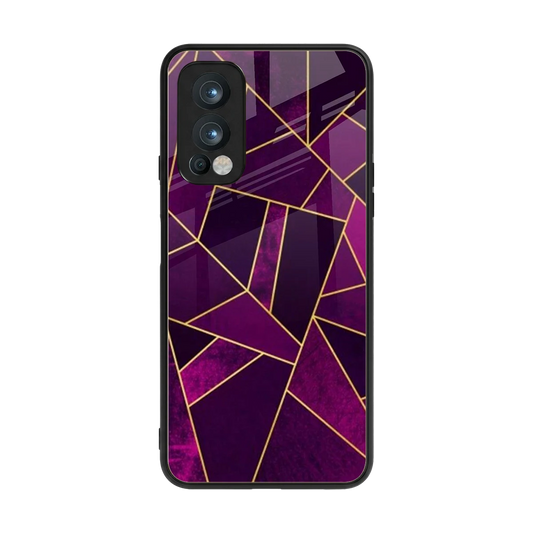 Violet Shards back phone cover | glass case for oneplus nord 2