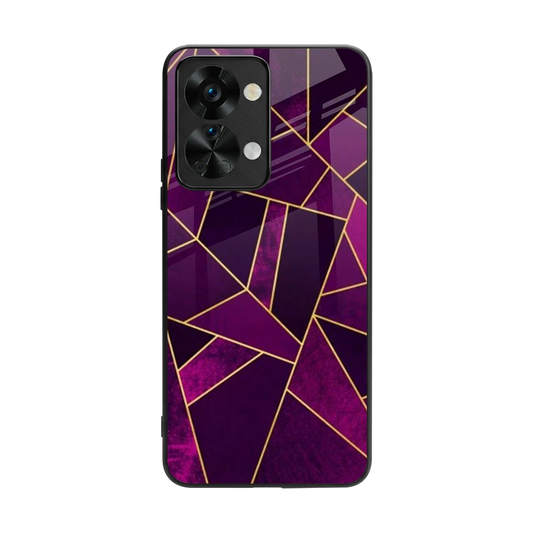 Violet Shards back phone cover | glass case for oneplus nord 2t