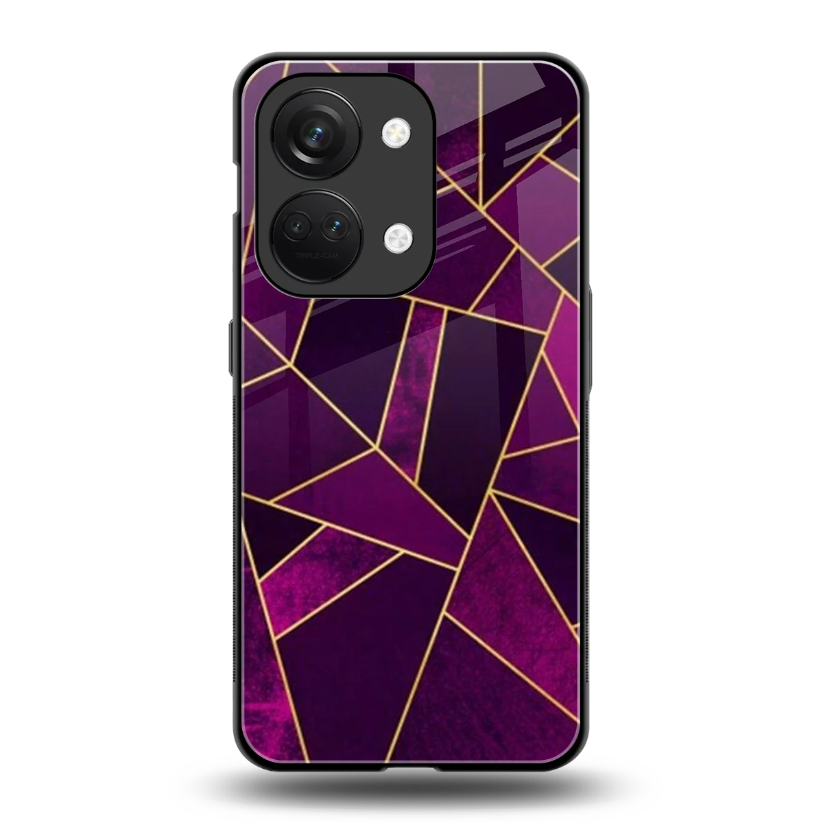 Violet Shards back phone cover | glass case for oneplus nord 3