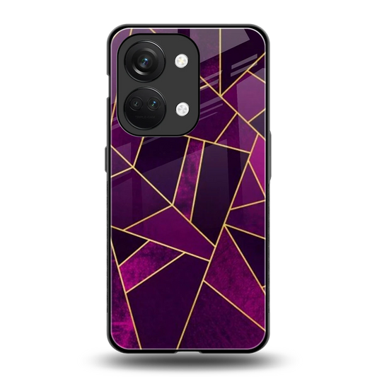 Violet Shards back phone cover | glass case for oneplus nord 3