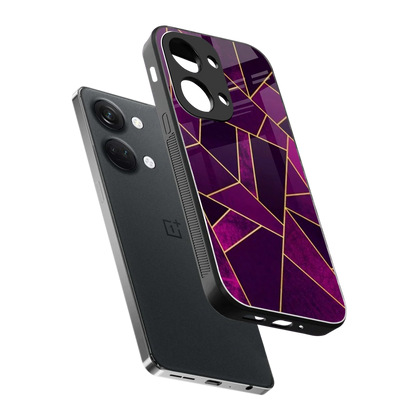 Violet Shards sleek oneplus nord 3 cover with tempered glass back and TPU edges