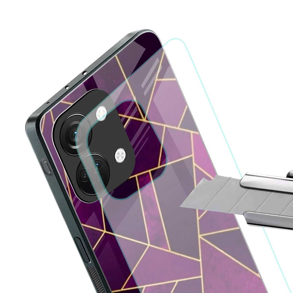 Violet Shards stylish phone case for oneplus nord 3 | glossy glass and slim fit