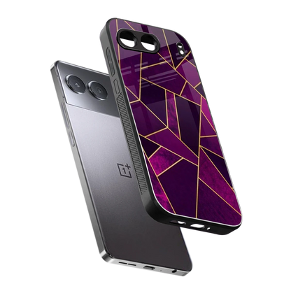 Violet Shards sleek oneplus nord 4 cover with tempered glass back and TPU edges