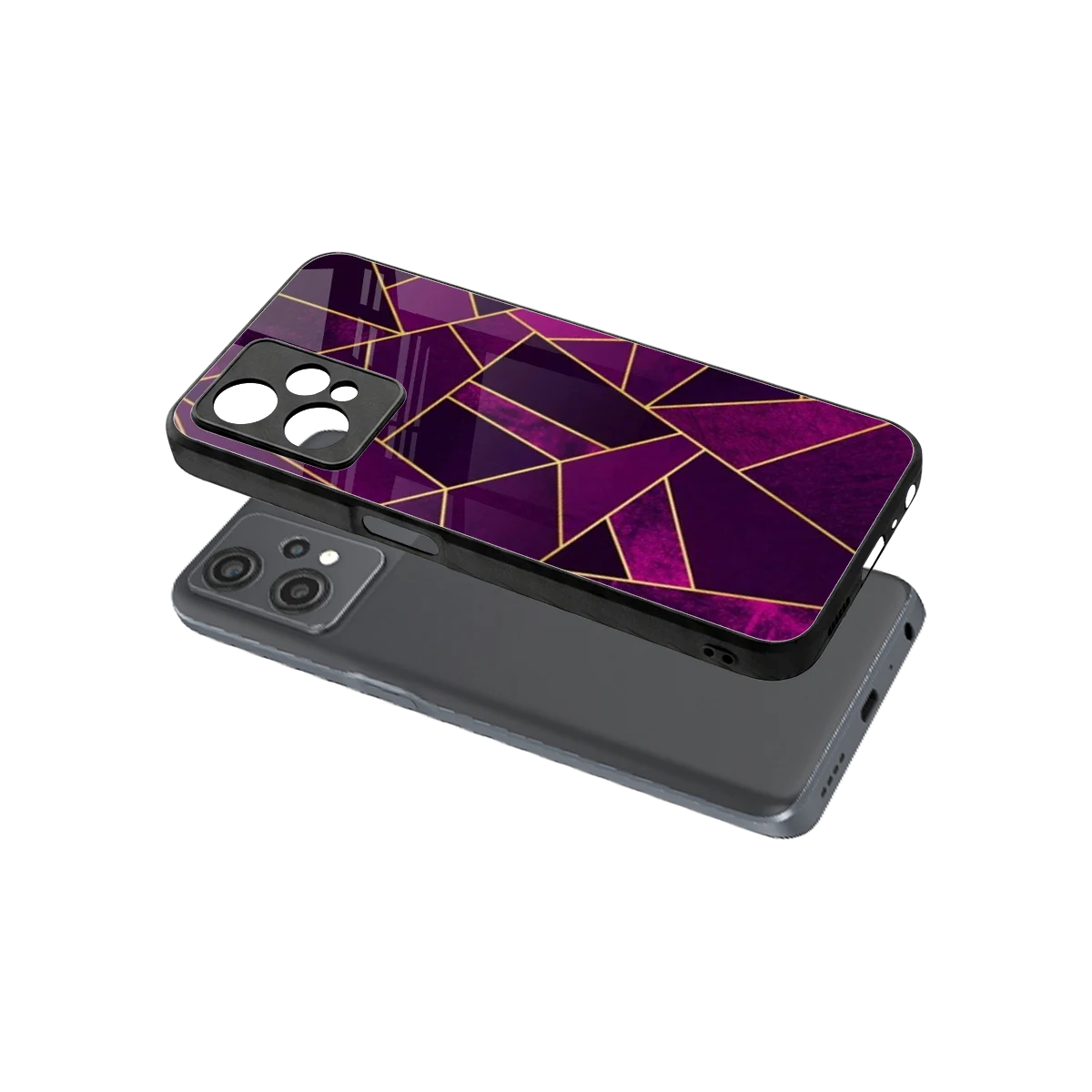Violet Shards sleek oneplus nord ce 2 lite cover with tempered glass back and TPU edges