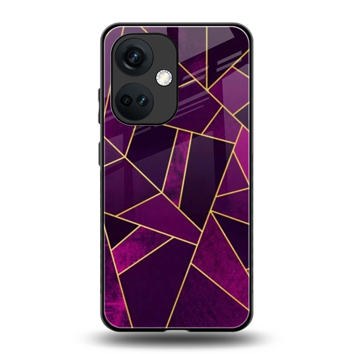 Violet Shards back phone cover | glass case for oneplus nord ce 3
