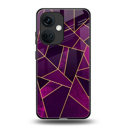 Violet Shards back phone cover | glass case for oneplus nord ce 3