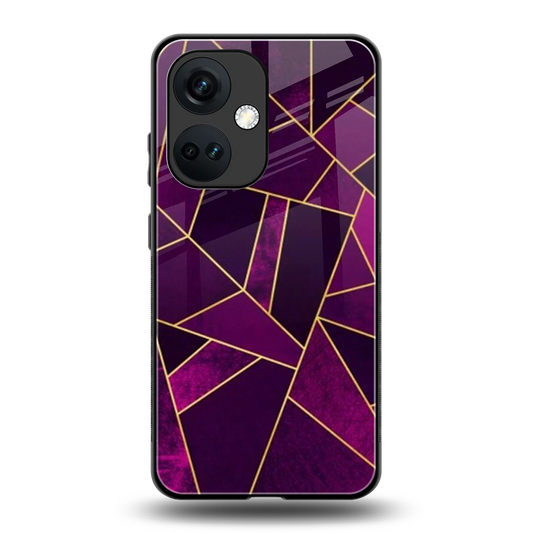 Violet Shards back phone cover | glass case for oneplus nord ce 3