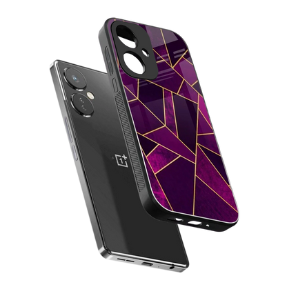 Violet Shards sleek oneplus nord ce 3 cover with tempered glass back and TPU edges
