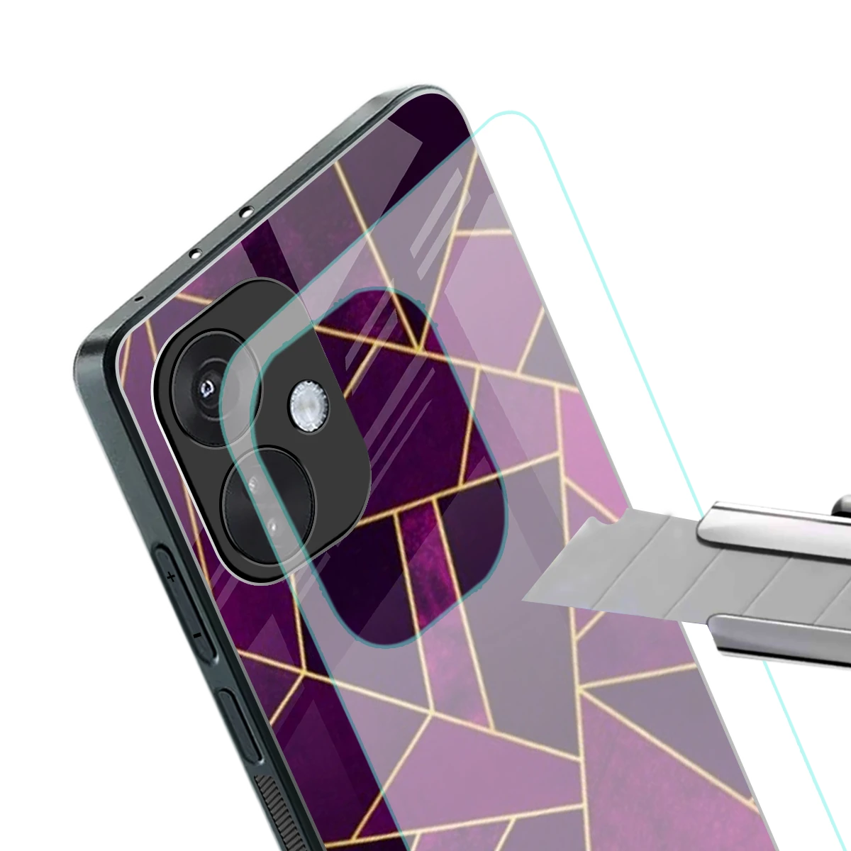 Violet Shards stylish phone case for oneplus nord ce 3 | glossy glass and slim fit