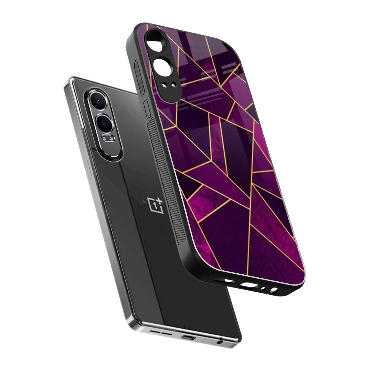 Violet Shards sleek oneplus nord ce 4 lite cover with tempered glass back and TPU edges
