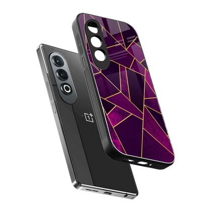 Violet Shards sleek oneplus nord ce 4 cover with tempered glass back and TPU edges