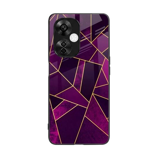 Violet Shards back phone cover | glass case for oneplus nord ce 3 lite