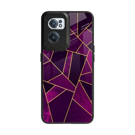 Violet Shards back phone cover | glass case for oneplus nord ce 2