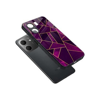 Violet Shards sleek oppo a5x 5g cover with tempered glass back and TPU edges