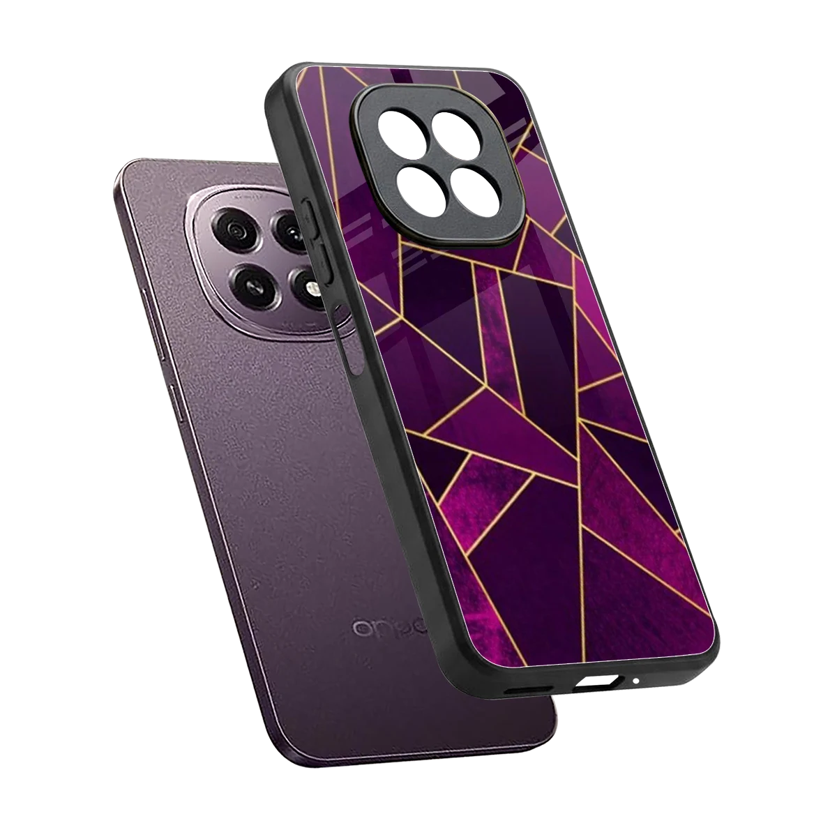 Violet Shards sleek oppo f29 5g cover with tempered glass back and TPU edges