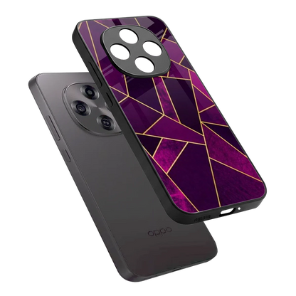 Violet Shards sleek oppo f31 pro 5g cover with tempered glass back and TPU edges