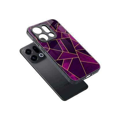 Violet Shards sleek oppo find x9 cover with tempered glass back and TPU edges