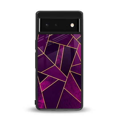 Violet Shards back phone cover | glass case for google pixel 6