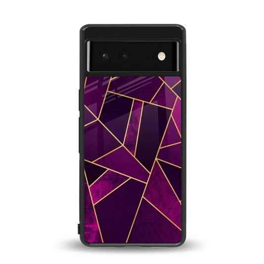 Violet Shards back phone cover | glass case for google pixel 6