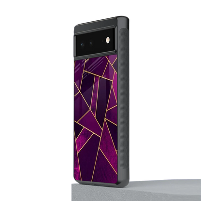 Violet Shards stylish phone case for google pixel 6a | glossy glass and slim fit
