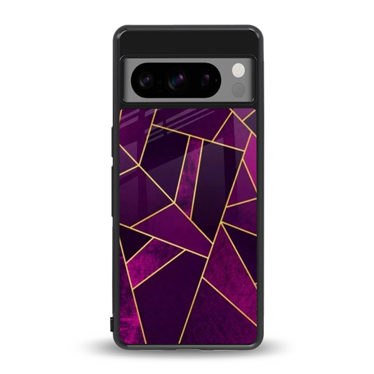 Violet Shards back phone cover | glass case for google pixel 8 pro