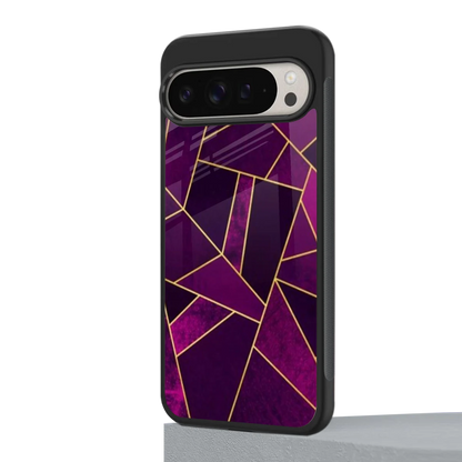 Violet Shards google pixel 9 pro xl mobile cover | shockproof glass phone case
