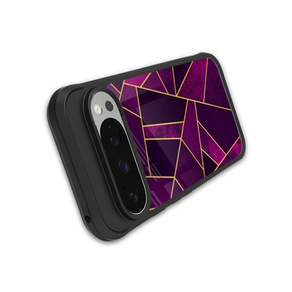 Violet Shards stylish phone case for google pixel 9 pro xl | glossy glass and slim fit