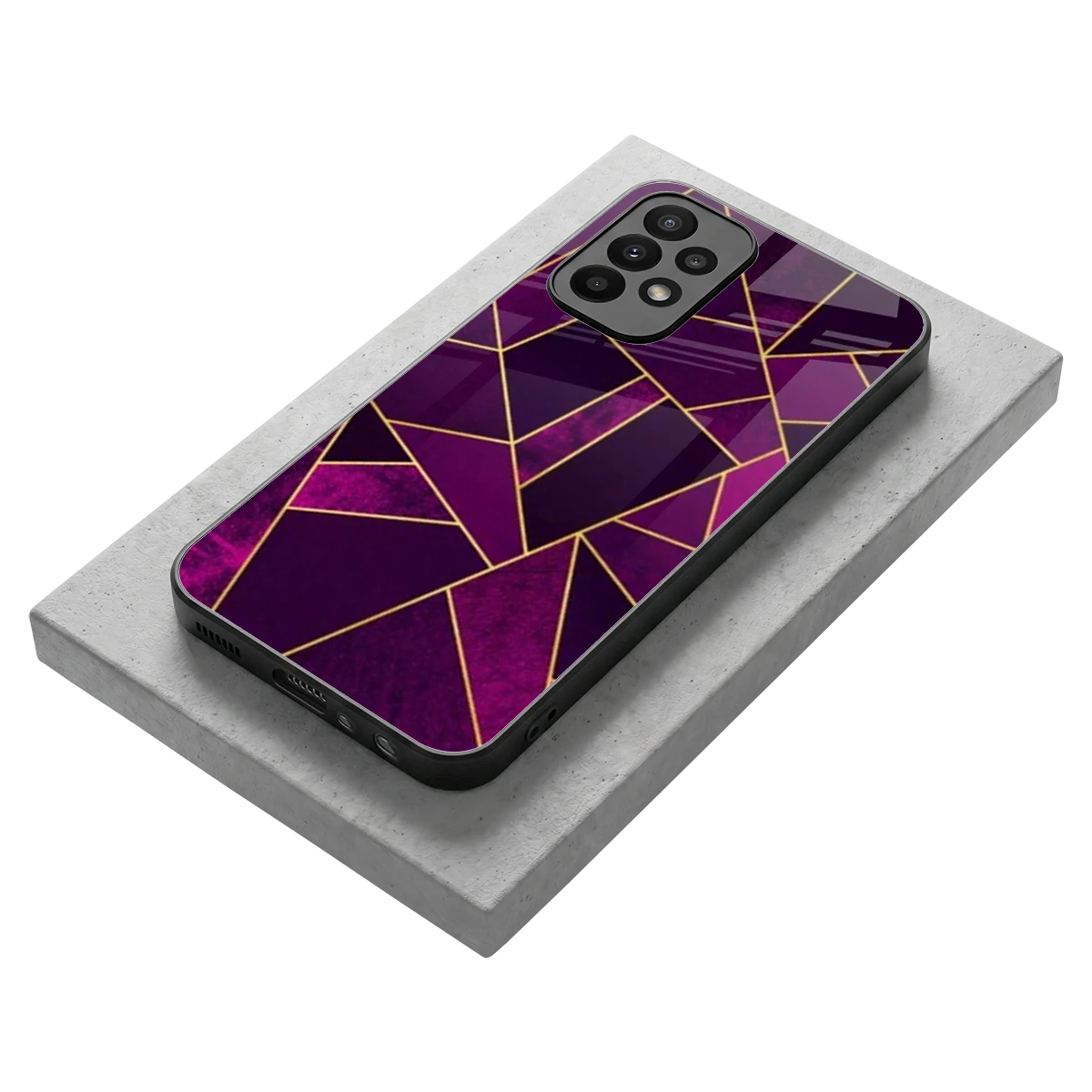 Violet Shards stylish phone case for samsung galaxy a23 | glossy glass and slim fit