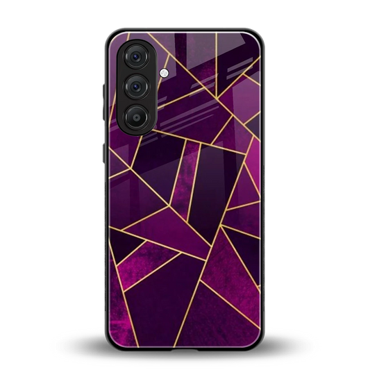 Violet Shards back phone cover | glass case for samsung galaxy m36 5g