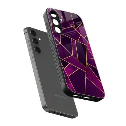 Violet Shards sleek samsung galaxy a14 5g cover with tempered glass back and TPU edges