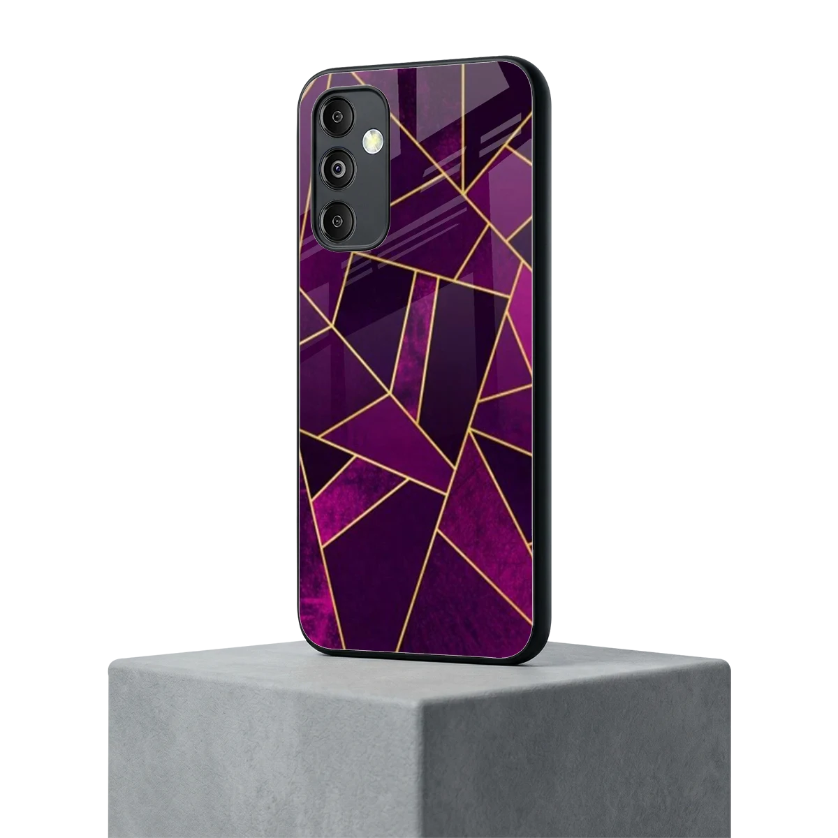 Violet Shards samsung galaxy m14 5g mobile cover | shockproof glass phone case