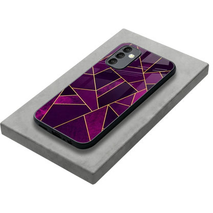 Violet Shards stylish phone case for samsung galaxy m14 5g | glossy glass and slim fit