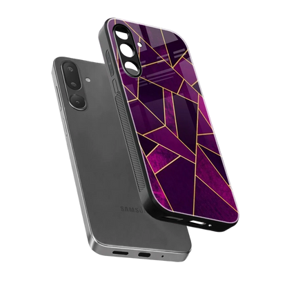 Violet Shards sleek samsung galaxy m56 5g cover with tempered glass back and TPU edges