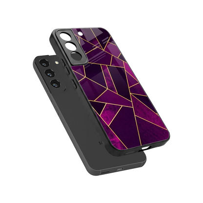 Violet Shards sleek samsung galaxy s22 cover with tempered glass back and TPU edges