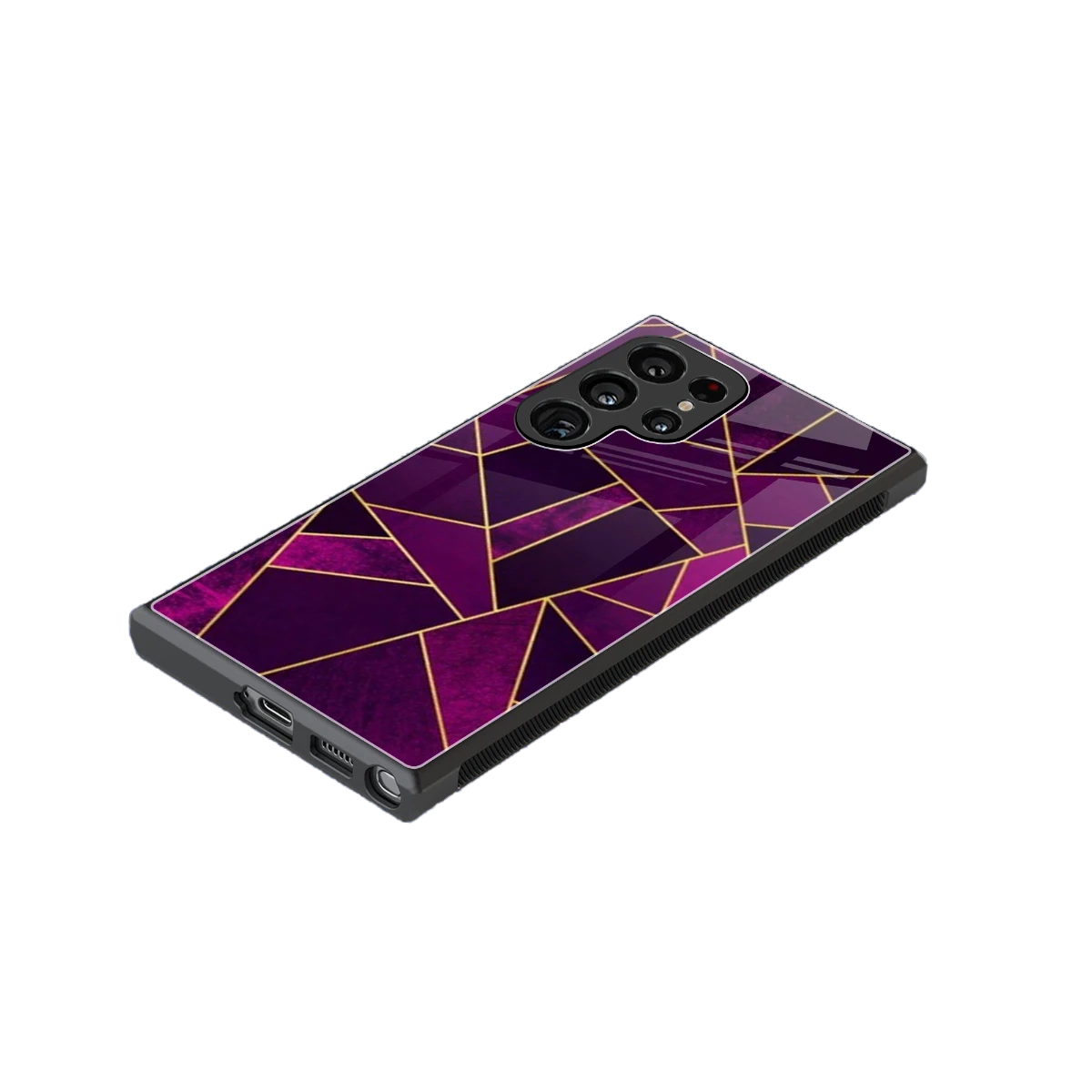 Violet Shards stylish phone case for samsung galaxy s23 ultra | glossy glass and slim fit