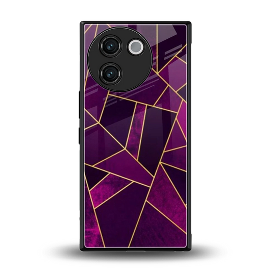 Violet Shards back phone cover | glass case for vivo v30e
