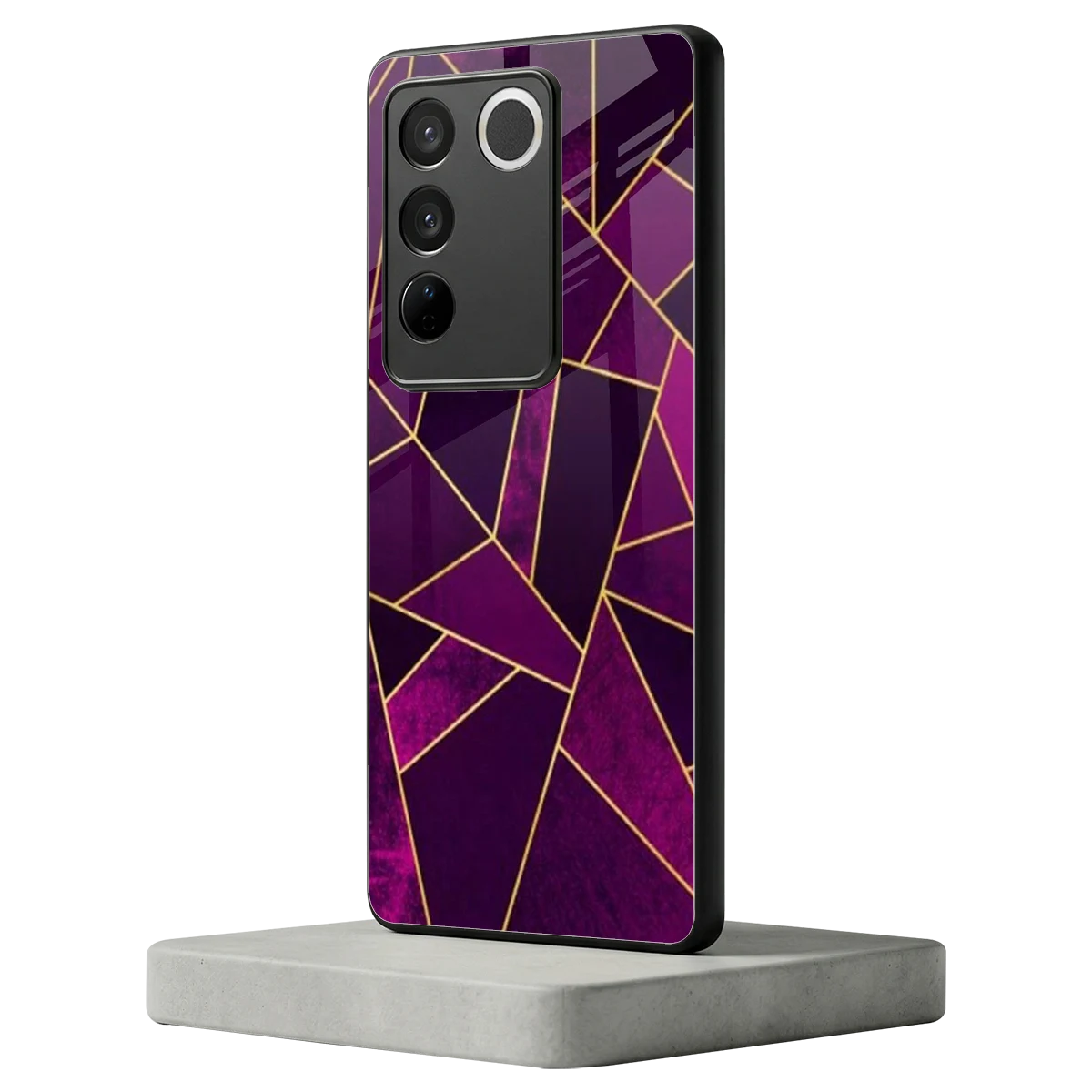 Violet Shards vivo v27 5g mobile cover | shockproof glass phone case
