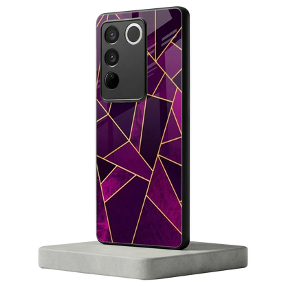 Violet Shards vivo v27 5g mobile cover | shockproof glass phone case