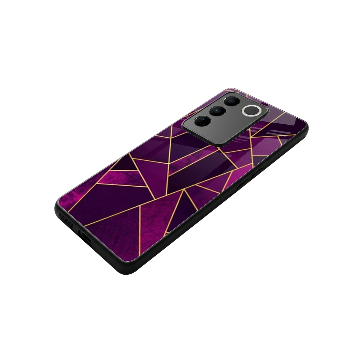 Violet Shards stylish phone case for vivo v27 5g | glossy glass and slim fit