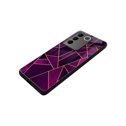 Violet Shards stylish phone case for vivo v27 5g | glossy glass and slim fit