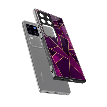 Violet Shards sleekvivo v30 pro cover with tempered glass back and TPU edges
