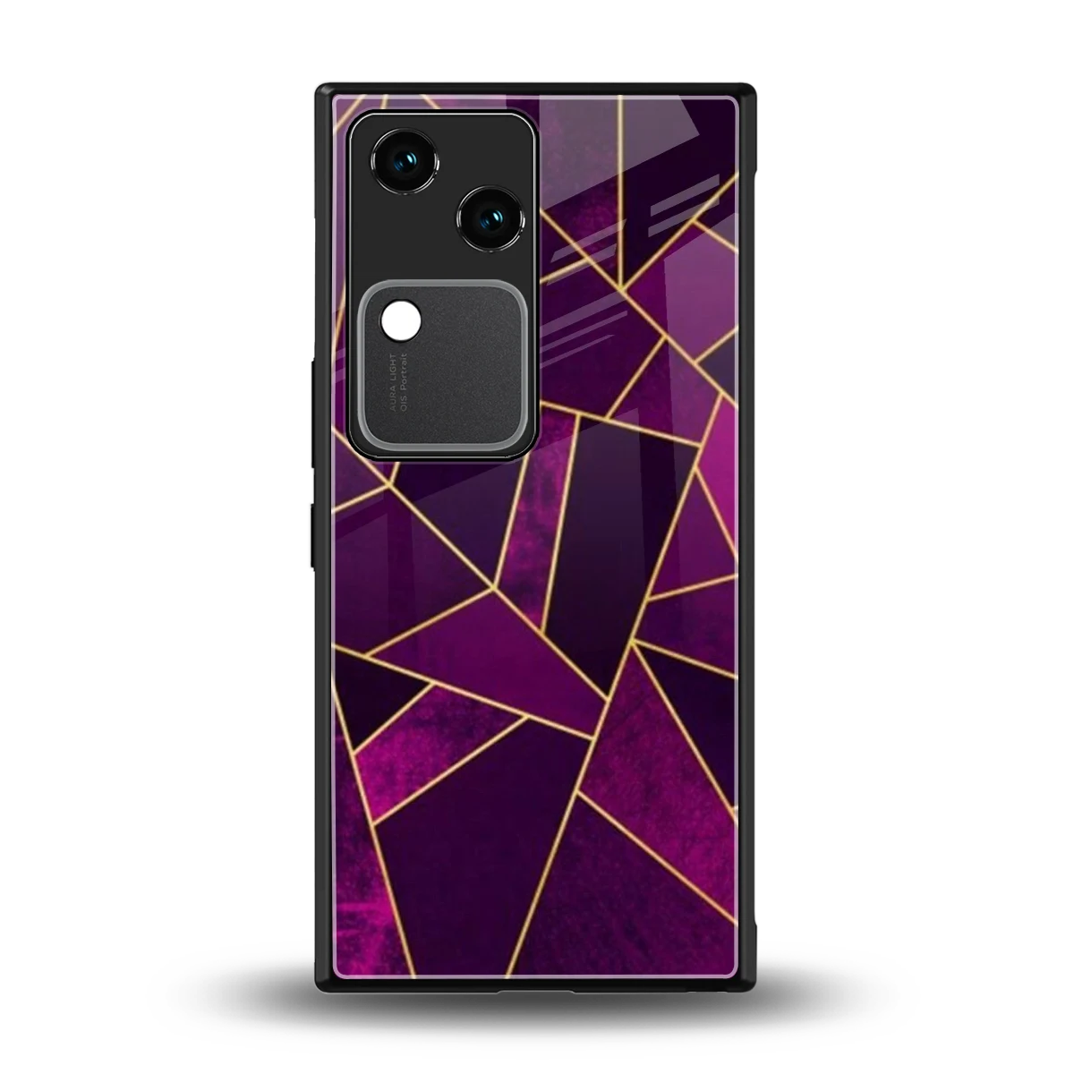 Violet Shards back phone cover | glass case for vivo v30