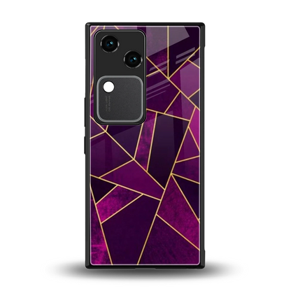 Violet Shards back phone cover | glass case for vivo v30