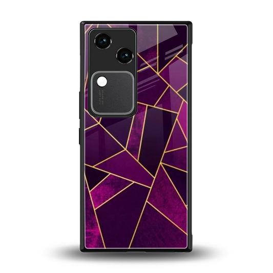 Violet Shards back phone cover | glass case for vivo v30